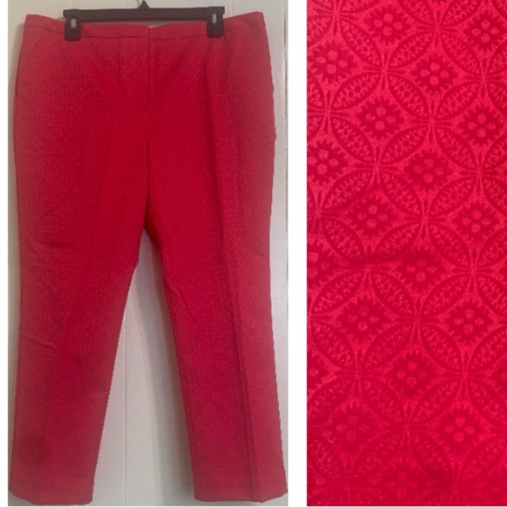 Whothington Hot Pink Mid-Rise Straight leg Cropped Pants Size 12.